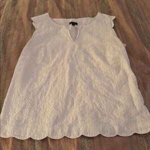 Talbots White Eyelet Blouse